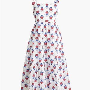 J Crew Factory Square-neck Midi Dress